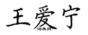 丁謙王愛寧楷書個性簽名怎么寫