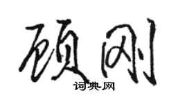 駱恆光顧剛行書個性簽名怎么寫