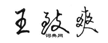 駱恆光王致爽行書個性簽名怎么寫