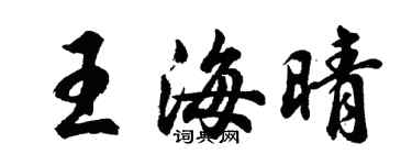 胡問遂王海晴行書個性簽名怎么寫