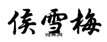 胡問遂侯雪梅行書個性簽名怎么寫