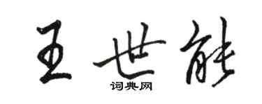 駱恆光王世能行書個性簽名怎么寫