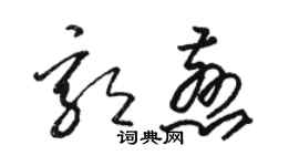 駱恆光郭慈草書個性簽名怎么寫