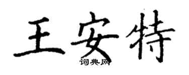 丁謙王安特楷書個性簽名怎么寫