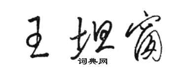 駱恆光王坦窗草書個性簽名怎么寫