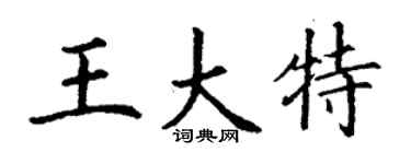 丁謙王大特楷書個性簽名怎么寫
