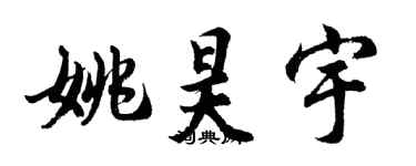 胡問遂姚昊宇行書個性簽名怎么寫
