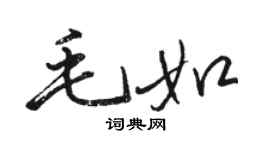 駱恆光毛如行書個性簽名怎么寫