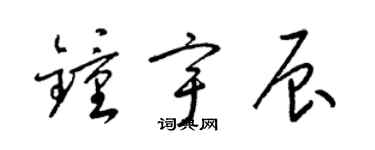 梁錦英鍾宇辰草書個性簽名怎么寫