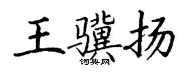 丁謙王驥揚楷書個性簽名怎么寫