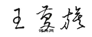 駱恆光王慶旗草書個性簽名怎么寫