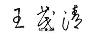 駱恆光王茂清草書個性簽名怎么寫