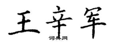 丁謙王辛軍楷書個性簽名怎么寫