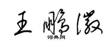 梁錦英王鵬徽草書個性簽名怎么寫