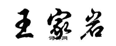 胡問遂王家岩行書個性簽名怎么寫