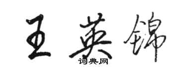 駱恆光王英錦行書個性簽名怎么寫