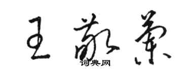 駱恆光王敬蘭草書個性簽名怎么寫