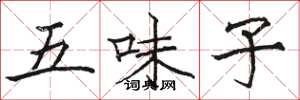 駱恆光五味子楷書怎么寫