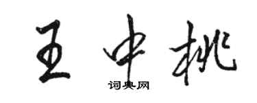 駱恆光王中桃行書個性簽名怎么寫