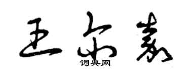 曾慶福王爾嘉草書個性簽名怎么寫
