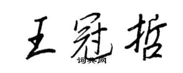 王正良王冠哲行書個性簽名怎么寫