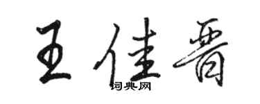 駱恆光王佳晉行書個性簽名怎么寫