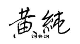 王正良黃純行書個性簽名怎么寫