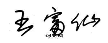 朱錫榮王富仙草書個性簽名怎么寫