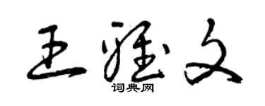 曾慶福王雅文草書個性簽名怎么寫