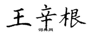 丁謙王辛根楷書個性簽名怎么寫