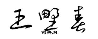 曾慶福王野春草書個性簽名怎么寫