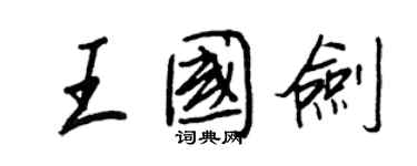 王正良王國劍行書個性簽名怎么寫