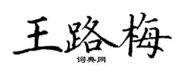 丁謙王路梅楷書個性簽名怎么寫