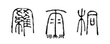 陳聲遠羅雨桐篆書個性簽名怎么寫