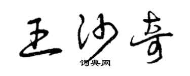 曾慶福王沙奇草書個性簽名怎么寫