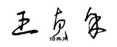 曾慶福王貞余草書個性簽名怎么寫