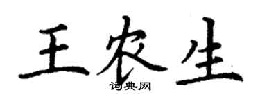 丁謙王農生楷書個性簽名怎么寫