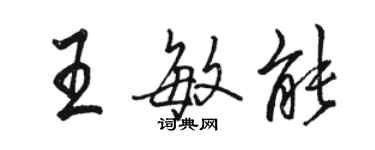 駱恆光王敏能行書個性簽名怎么寫