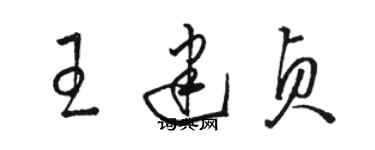 駱恆光王建貞草書個性簽名怎么寫