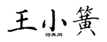 丁謙王小簧楷書個性簽名怎么寫