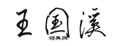 駱恆光王國溪行書個性簽名怎么寫