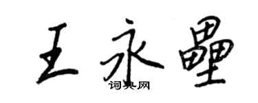 王正良王永壘行書個性簽名怎么寫