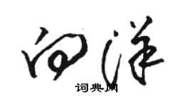 駱恆光向洋草書個性簽名怎么寫