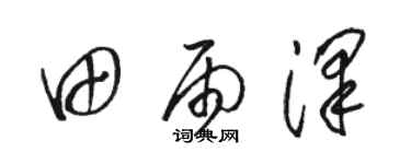 駱恆光田雨澤草書個性簽名怎么寫