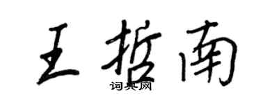 王正良王哲南行書個性簽名怎么寫