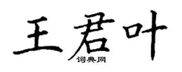 丁謙王君葉楷書個性簽名怎么寫