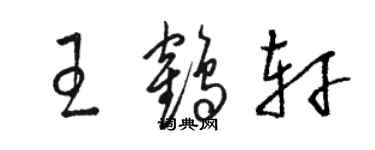 駱恆光王鶴軒草書個性簽名怎么寫