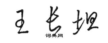 駱恆光王長坦草書個性簽名怎么寫