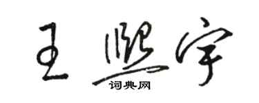 駱恆光王熙宇草書個性簽名怎么寫