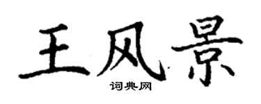 丁謙王風景楷書個性簽名怎么寫